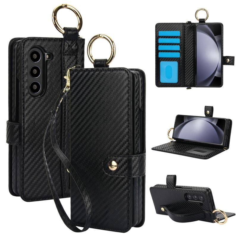 Flip Leather Case Galaxy Z Fold 6/5/4/3 Card Slot Pen Holder Business Protective Cover