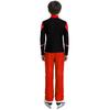 Boys Figure Skating Outfit Shiny Rhinestones Long Sleeve Color Block Top Elastic Waistband Pants