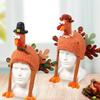 Adorable Cartoon Thanksgiving Turkey Hat Handmade High-top Halloween Cosplay Costume Orange Thanksgiving Decor Adults