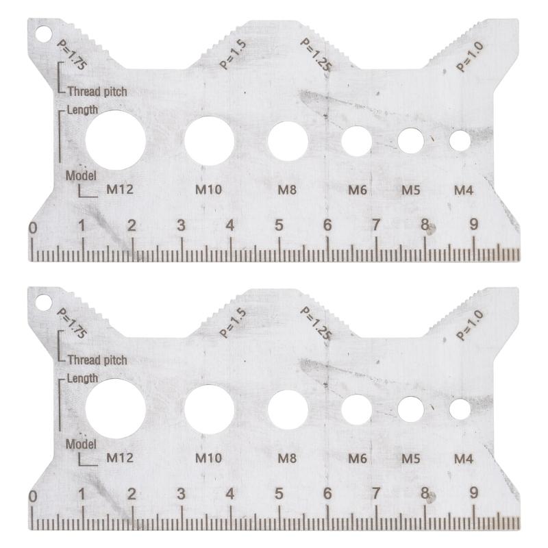 Многофункциональный прецизионный инструмент для измерения резьбы с двуязычной маркировкой, конструкция из коррозионностойкой нержавеющей стали