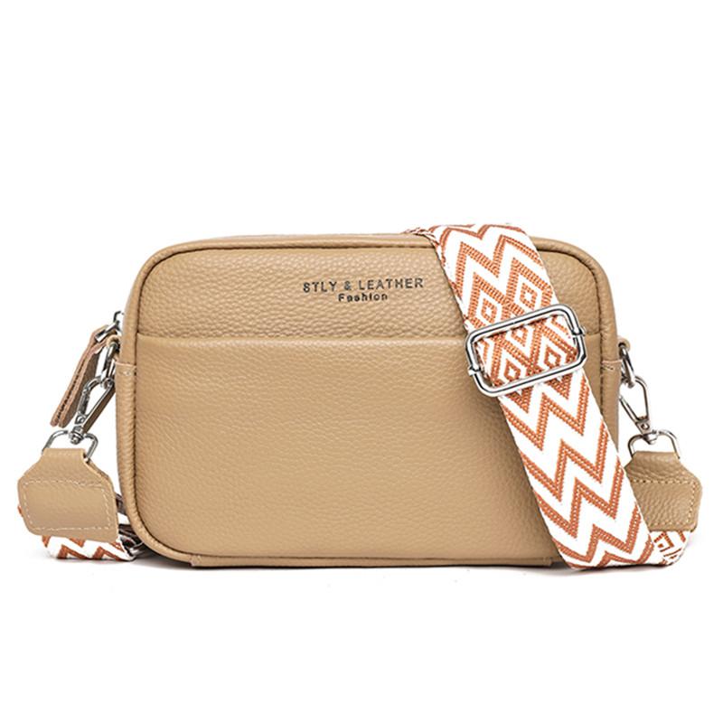 Роскошная однотонная женская сумка-мессенджер из натуральной кожи, сумки через плечо из 100% мягкой воловьей кожи для женщин, 2023, женские сумки