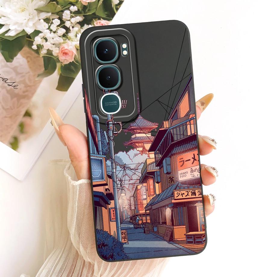 For Vivo Y31 2025 V2125 Vivo Y21D Phone Case Soft TPU Camera Protection Bumper Capa Marble Sun Moon Night Aesthetic Cover Coque