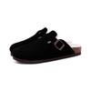 Goosecret Fur Fuzzy Clogs Slippers For Women Outdoor Fashion Cork Suede Mules With Arch Support Winter Warm Furry Cotton Shoes