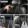 Platch Car Purse Hook 2 Pack Headrest Hooks for Car, Luxurious Leather Material, Seat Back Storage Hook Multifunctional Car Seat Hooks Keep Car Tidy