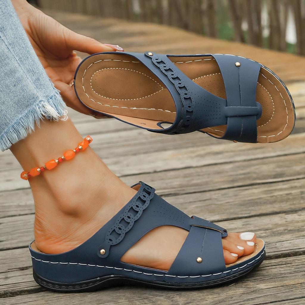 Fashion New Women's Slippers Casual Wedge Beach Shoes Outdoor Fashion Platform Comfortable Non-slip Sandals Plus Size 43