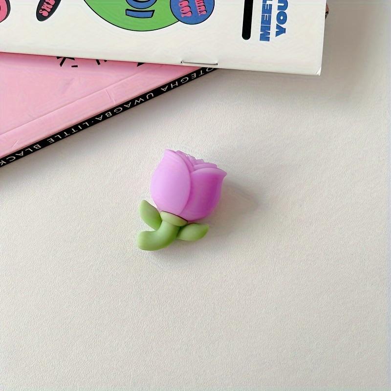 4Pcs Tulip Flower Designed Cable Protector - Protects and Decorates Phone Data Cable, Cute and Durable