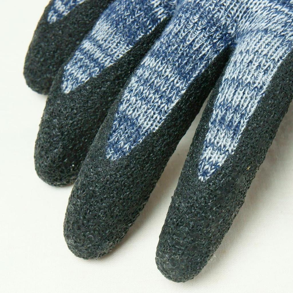 Рабочие перчатки из натурального каучука без подкладки, цвет меланж, размер L, Rubberlex Strong [ACE] [Оптовая покупка] [Упаковка 10 штук] Тыльная сторона, Цвет, L, AG821-10P,