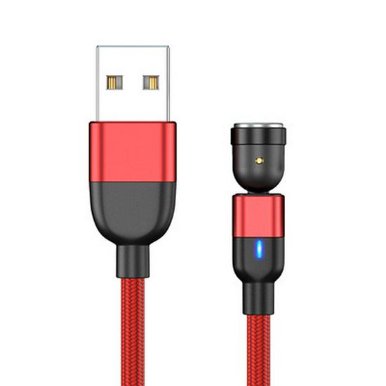 Магнитный USB-кабель 3A с быстрой зарядкой, вращающийся на 360 градусов, трехкомпонентный, гибкий дизайн