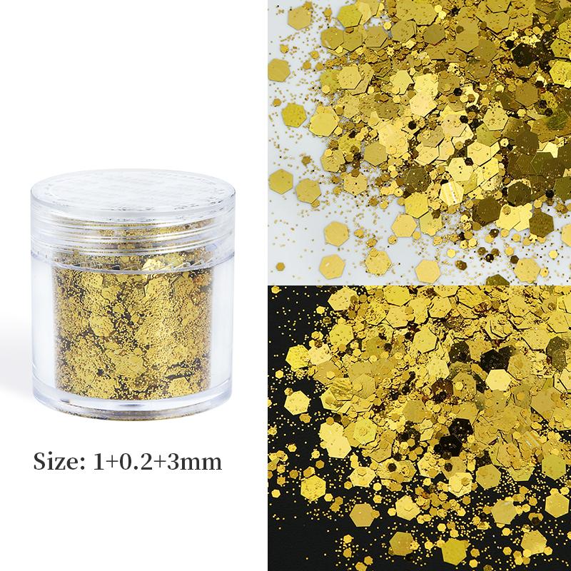 10ml Mixed Hexagons Glitter Flakes For Epoxy Resin Pigments Loose Sequins DIY Silicone Mold Filling Material Resin Craft Fillers
