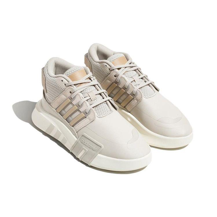 adidas EQT Bask Adv V2 Классические Ретро Ткань Кожа Нескользящие Прочные Легкие Средней Высоты Повседневные Кроссовки для Бега Унисекс Бежевый Коричневый ID4070