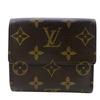 M61654 Monogram Leather Ellies Tri-fold Wallet Brown Leather Women Used