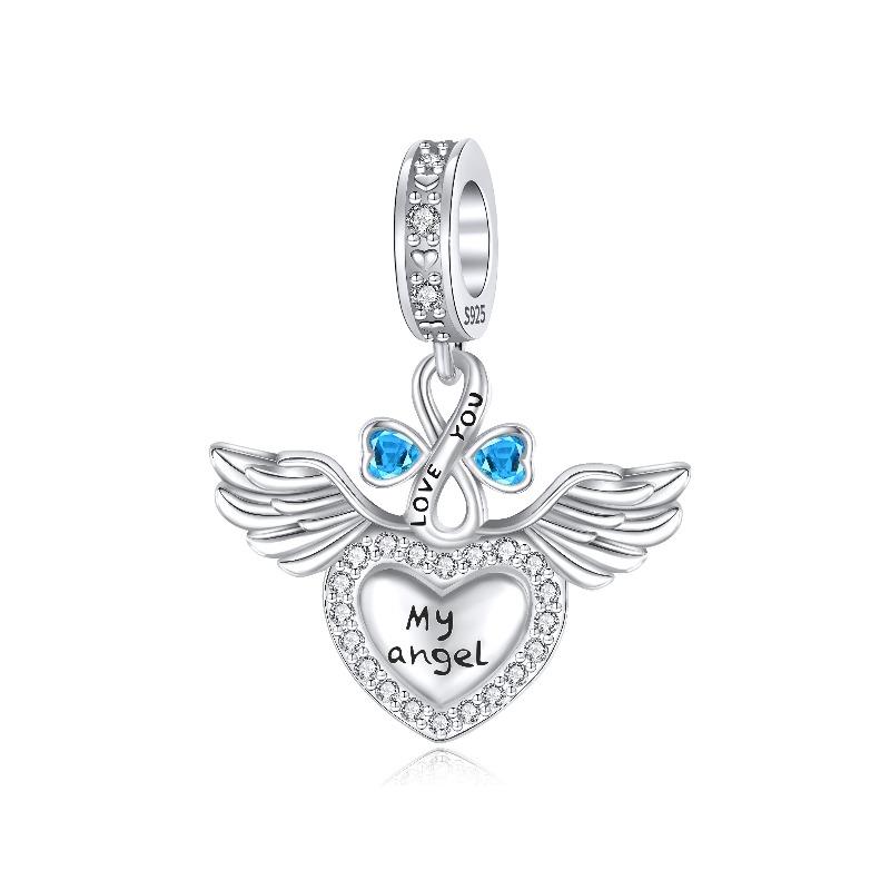 Новые медные шармы в виде крыльев ангела, подвески в виде сердца, птицы, свиньи, подходят для оригинальных браслетов, ожерелий, женские изящные украшения для DIY, подарки