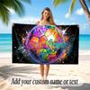 Soccer Theme Beach Towel Personalized Custom Name & Text Soft Quick Dry Beach Towel for Swimming Travel