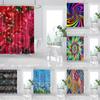 3D Flower Dolphin Bohemian Geometric Print Shower Curtain with Roller Hooks Modern Decorative Elegant Bathroom Curtains 180x180cm