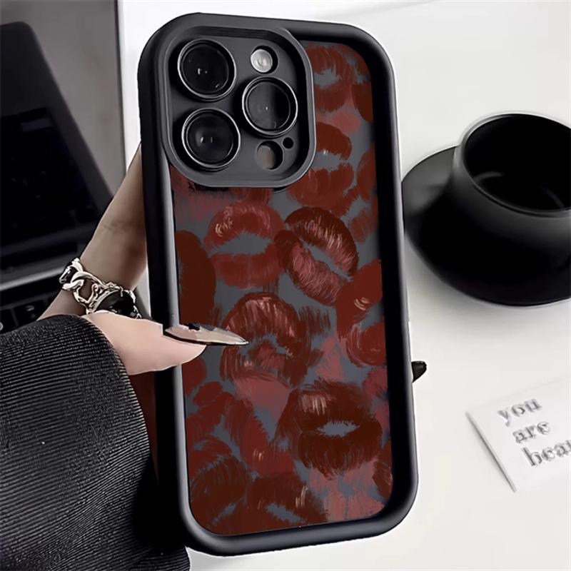 Case For Samsung S25 Ultra Case Galaxy A56 5G Case Sexy Girl Red Lips Case For S24 S23 FE S22 S21 Plus A36 A55 A34 A53 A52 Cover