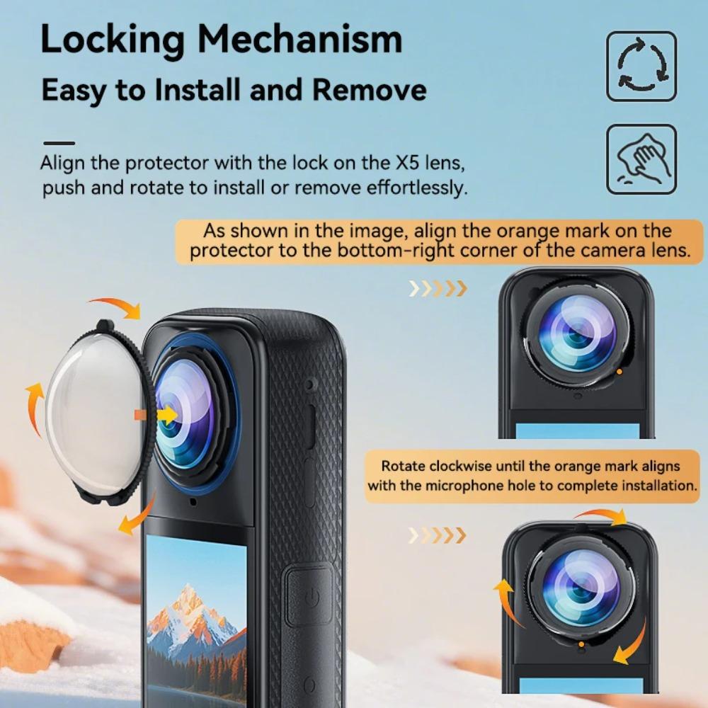 Lens Guard for Insta360 X5 Removable Lens Protector Anti-scratch Ultra Clear Protective Lens Cover Dustproof Action Camera Lens Protector Accessories