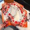 New white 71CM premium silk scarf women's neck protector scarf spring and autumn retro scarf shawl tied bag straight hair