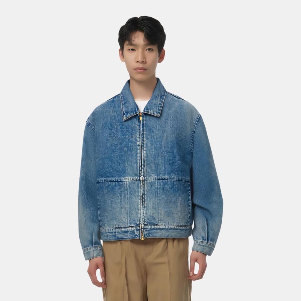 Fear of God Джинсовая куртка с заниженной линией плеча и молнией FG830-001DNM-436