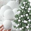 6Pcs White Foam Xmas Tree Ornaments Party Holiday Supplies New Year Hanging Pendant Ball