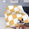 Gold And White Checkerboard Pattern Blanket Fleece Sofa Throw Blanket Warm for Home Bedroom Outdoor Throws Bedspread Quilt