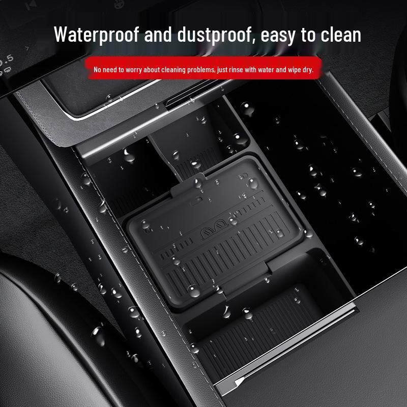 Tesla Central Console Storage Box: Original Car Color, Convenient Silicone Organizer for Lower Console Layer