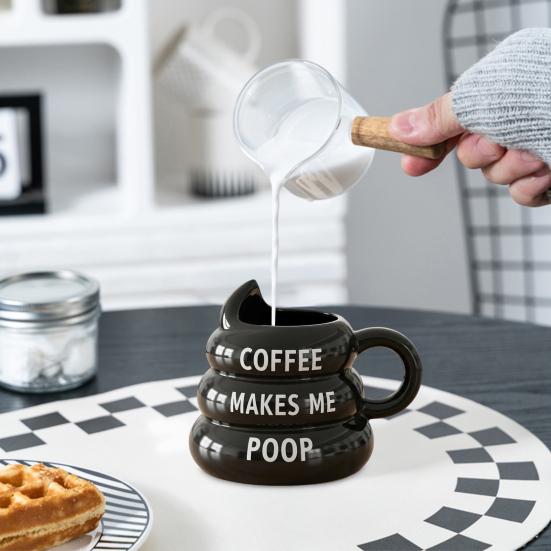 Poop-Shaped Coffee Mug for Coffee Lovers 350ml Hilarious Bathroom Cup Resin Quirky Morning Cup Funny Gag Gifts for Friends