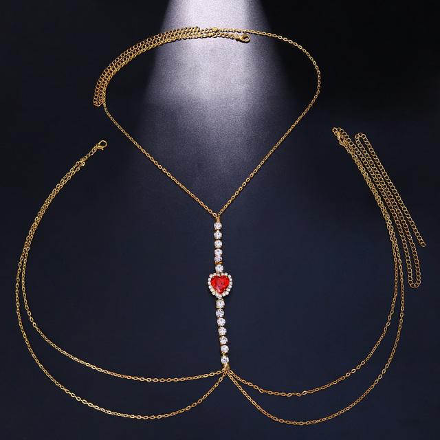 Kpop Simple Chest Bra Chain Waist Belly Necklace Choker Sexy Rhinestone Multilayer Body Chain Stainless Steel Jewelry For Women