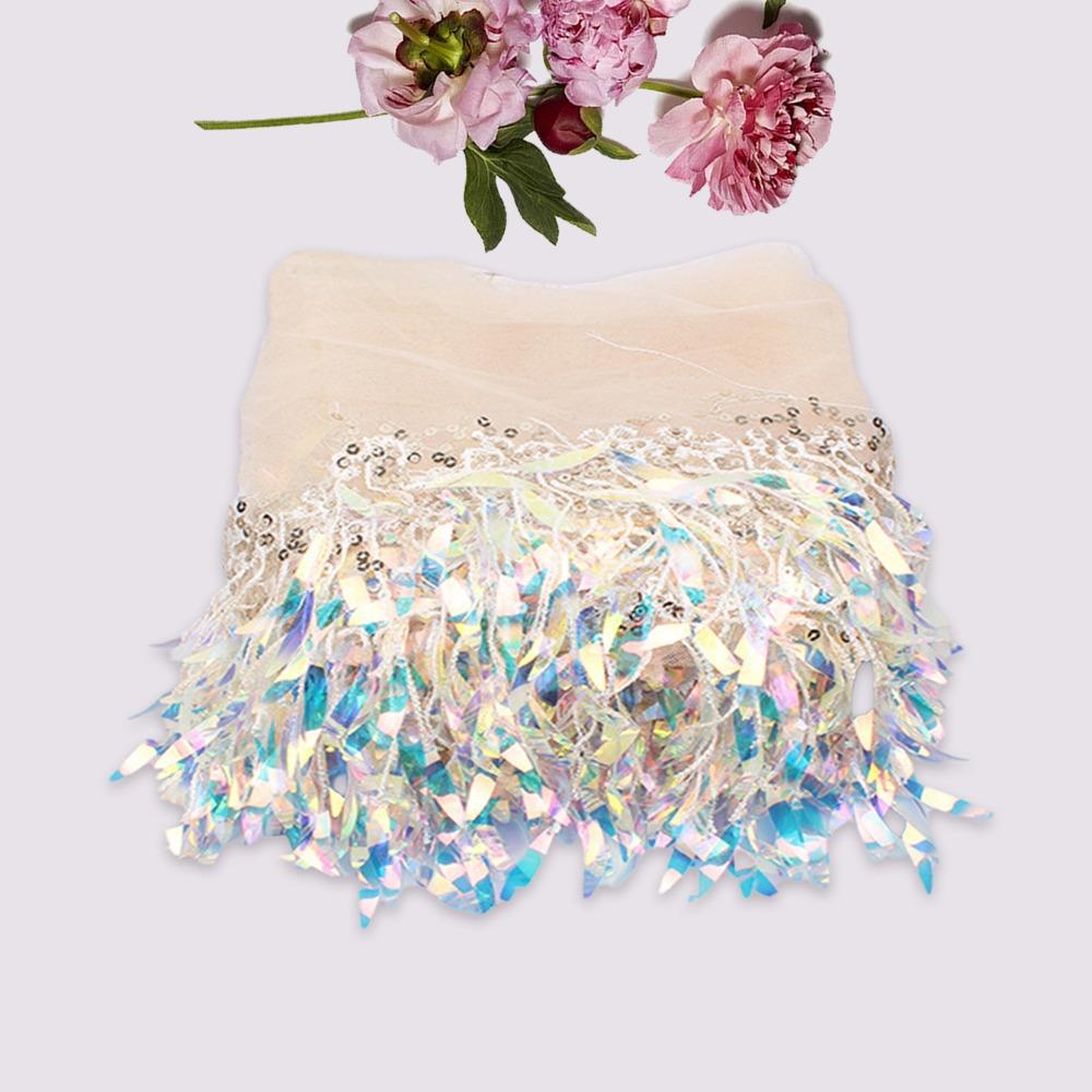10 Yards Sequin Fabric Mesh Fringe Trim 6 Inches Tassel Fringe Lace Trim Ribbon  Home Accessory
