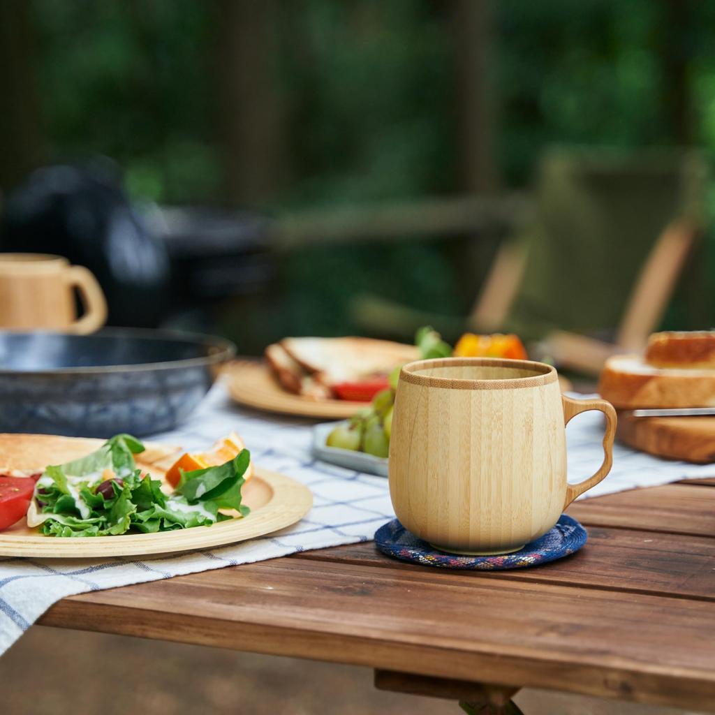 Кружка RIVERET для кофе с молоком 350 мл из бамбука, пригодная для мытья в посудомоечной машине, коричневого цвета RV-205B