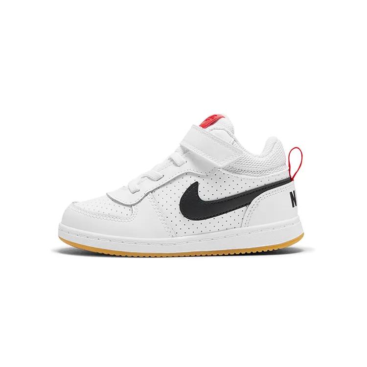 Nike Court Borough Mid Toddler 'White Obsidian Gum' (Unisex) White / Obsidian / University Red Toddler Shoes 870027 107