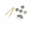 Hair Bun Extension Tools Set Wood Hook Pulling Loop Threader + 500 Beads+ 10x Guards