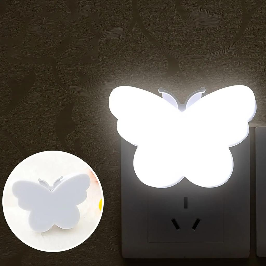 Butterfly LED Night Light US Plug in Smart Sensor For Room Decor Bedroom Kitchen Stairway Aisle Lighting Hallway Night Light