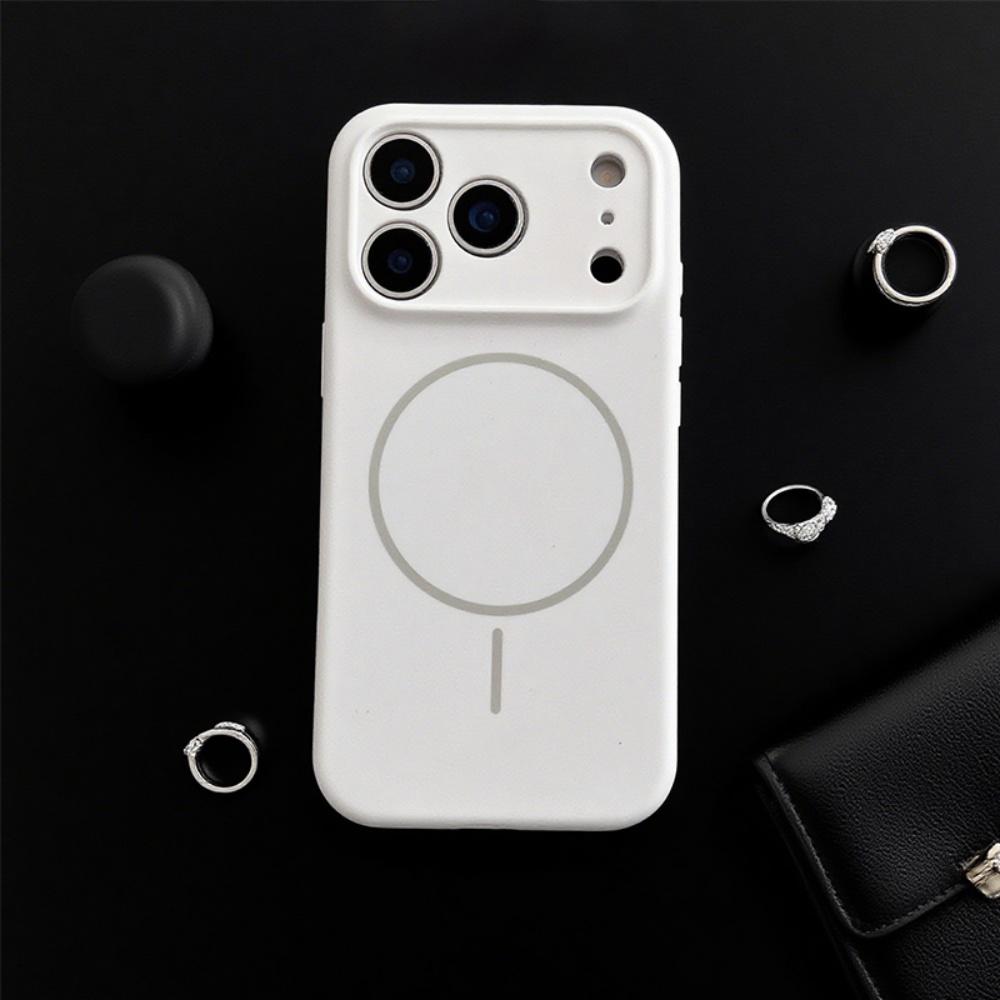 Гладкий силиконовый чехол для iPhone 17 Air 16 15 14 13 12 Pro Max Мягкий Магнитный Беспроводная зарядка Официальный для Magsafe Funda