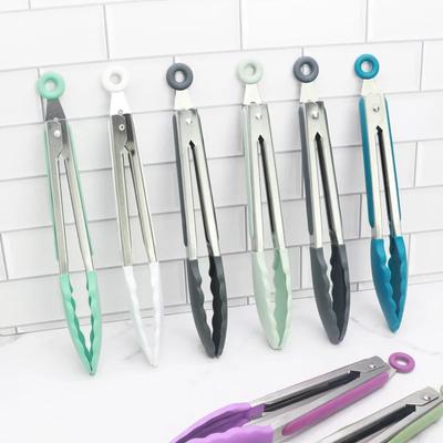 Кухонные щипцы силиконовые нескользящие зажимы для приготовления пищи зажим для барбекю салат инструменты гриль кухонные принадлежности силиконовые щипцы для еды нержавеющая сталь