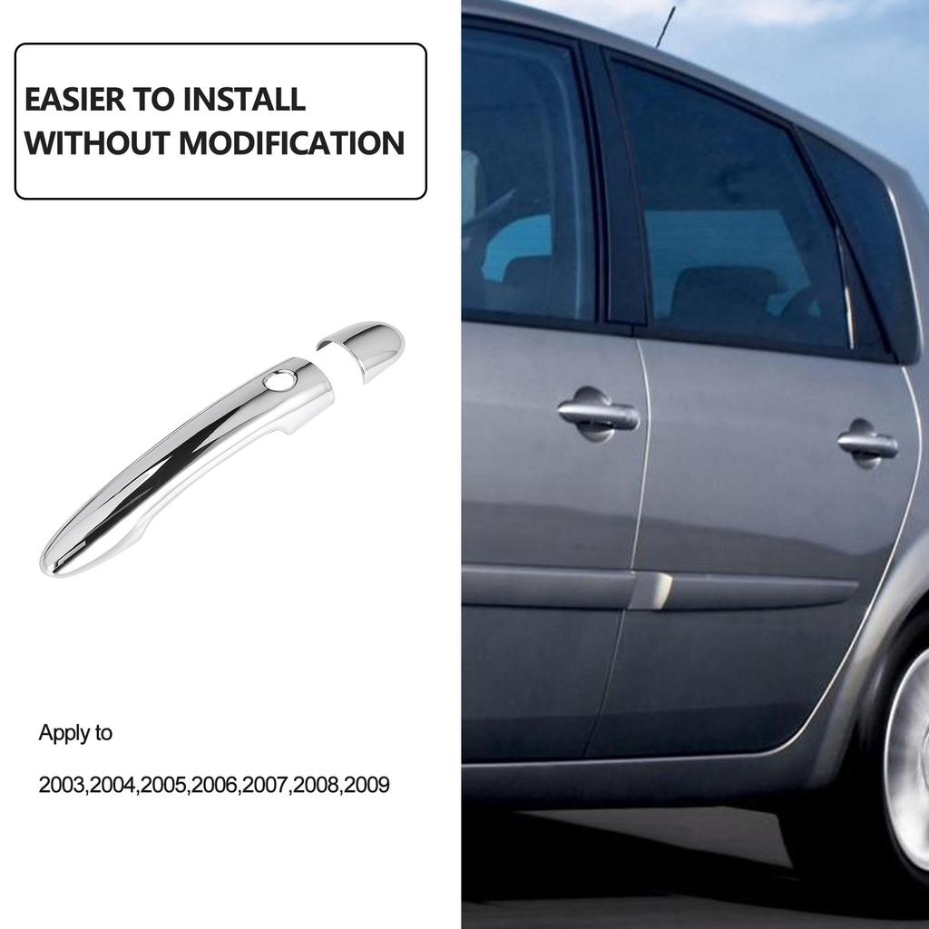 Для Renault Scenic 2 Ii 2003, 2004, 2005, 2006, 2007, 2008, 2009, хромированная дверная ручка, накладка, накладка, автомобильные аксессуары