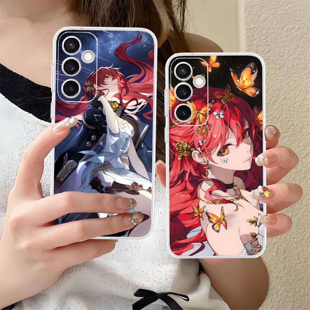 Прозрачный чехол HSR Himeko для Samsung Galaxy S25 S24 S23 S22 S21Plus FE Ultra Цветная обложка