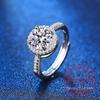925 Sterling Silver 1ct Round Moissanite Zircon Ring for Women Man Fashion Wedding Engagement Party Gift Charm Jewelry