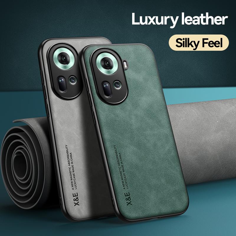 For OPPO Reno 11F 5G 6.7" Case Luxury Magnetic Leather Car Holder Phone Case For OPPO Reno11 F 11F 5g Shockproof Soft Back Cover