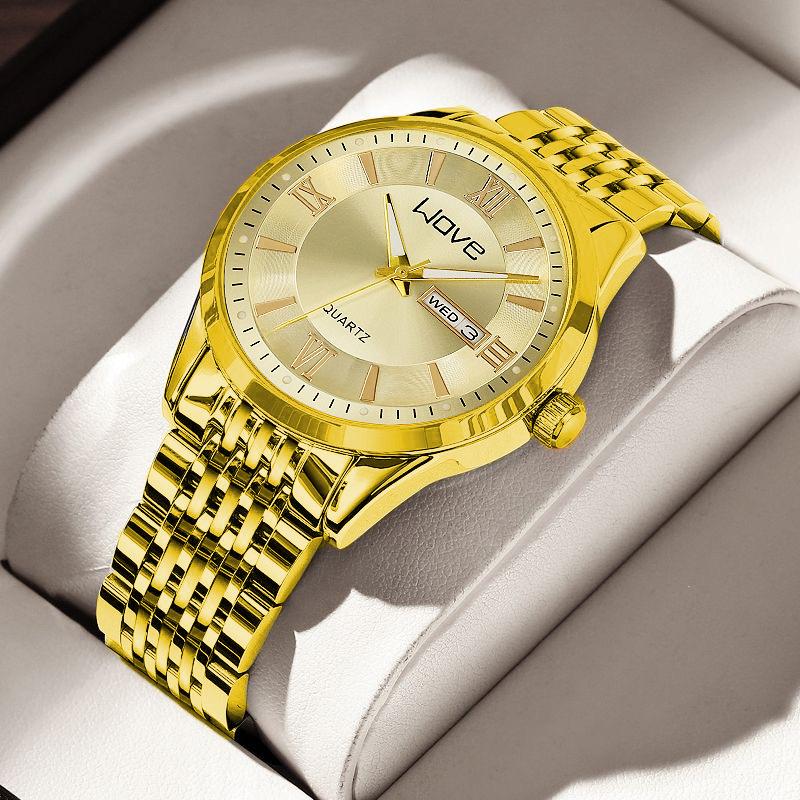 UTHAI Men's Watch High End Calendar Luminous Steel Wristband Fashion Trend Classic Business Quartz Watch Clock Gift