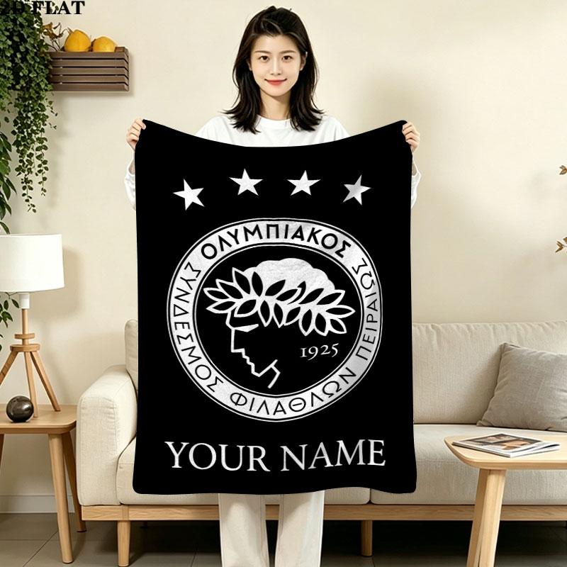 Custom Olympiacos F.C Blanket, High quality Comfortable for All Seasons, Home Decor, Warmth and Comfort