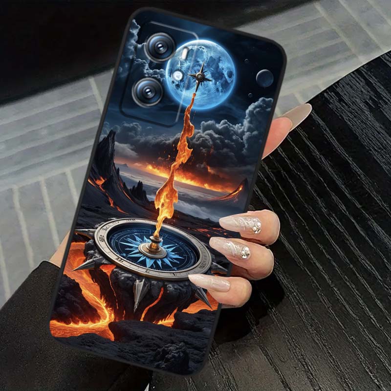 Винтажная иллюстрация компаса Для OPPO Reno 5 6 7 A96 A40 A58 Realme GT A74 A78 Neo2 A74 A78 Find X5 X3 X7 X8 Черный Чехол для Телефона