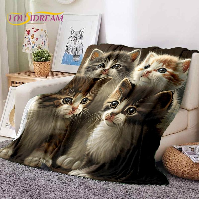 3D Persian Cat,Cute Calico Cat,Ragdoll Cartoon Soft Blankets,Keep Warm Throw Blanket for Picnic Beds Sofa Home Bedroom Gift Kid