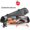 Car Dvr Dash Cam 4.0/4.3 Inch Touch FHD 1080P Rearview Mirror Video Recorder Dual Lens Auto Registrator With Rear View Camera