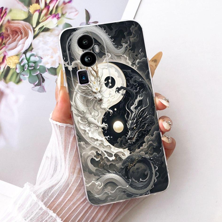 Чехол для OPPO Reno 10 Pro Plus Крутой Мультяшный Дракон Задняя Крышка Мягкий Силиконовый Чехол для Телефона Для OPPO Reno 10 Pro+ Reno10 5G Защита