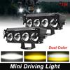 Motorcycle LED Fog Lights 25W Spotlight Driving Lights White Yellow High Low Beam Waterproof