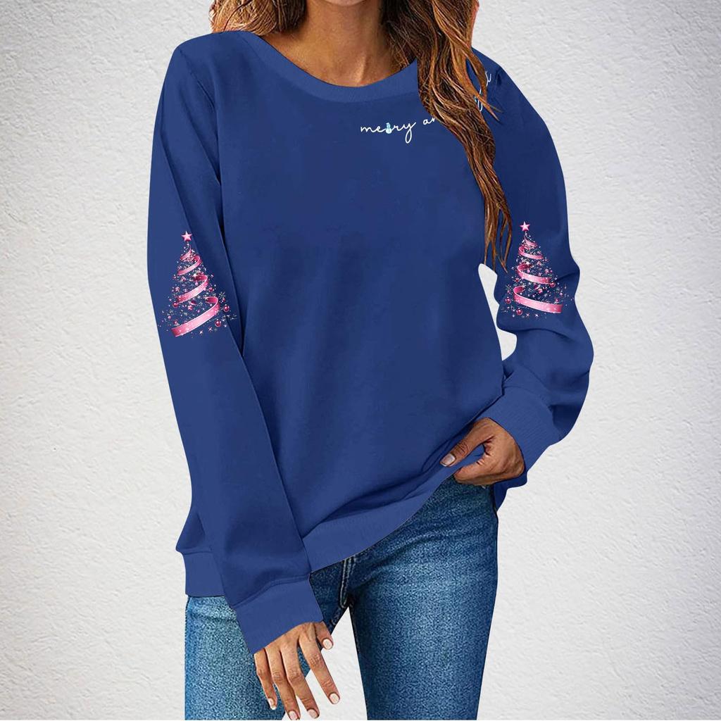 Ladies' Loose Comfortable Casual Fashionable Christmas Printed Hooded Sweatshirt