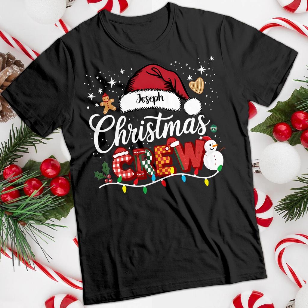 Personalised Mens and Womens Christmas Crew Snowman T-Shirt #MC