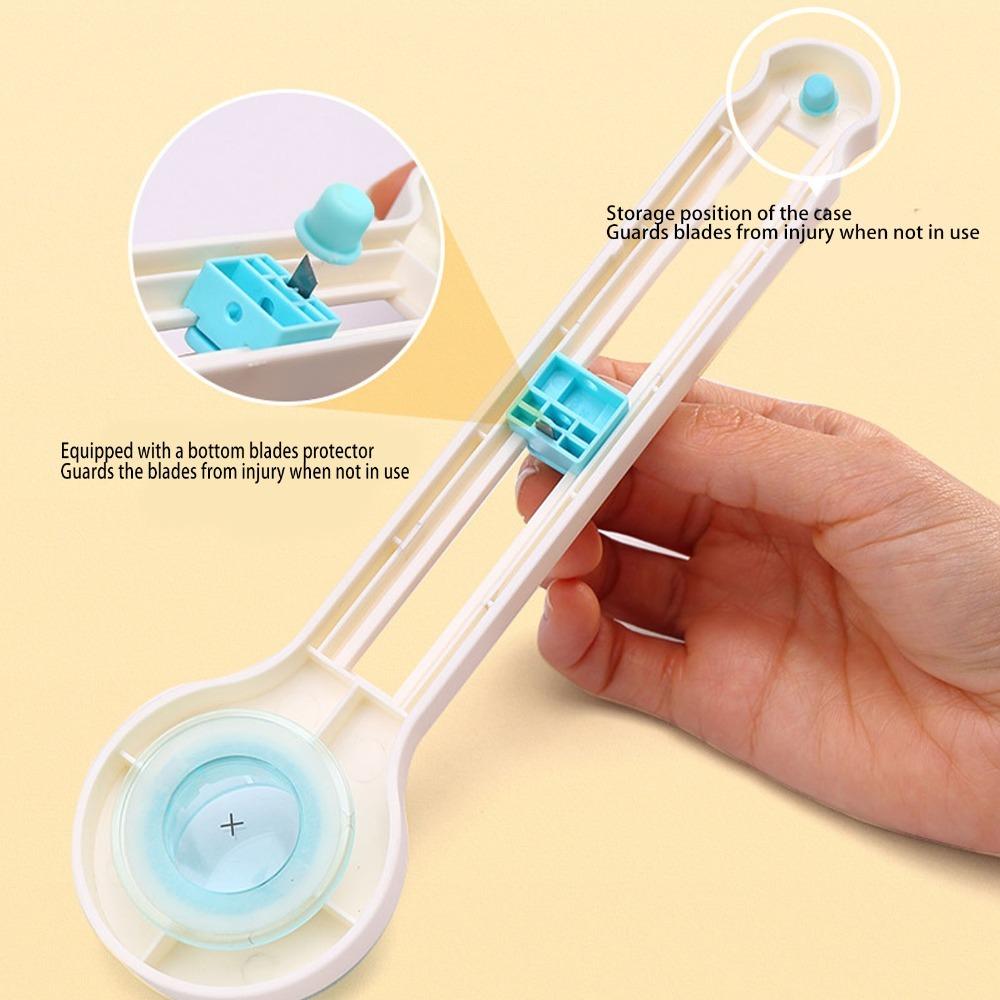 8-32cm Circular Paper Cutter Blue Circle Cutter Portable Paper Trimmer Tool for Art Projects