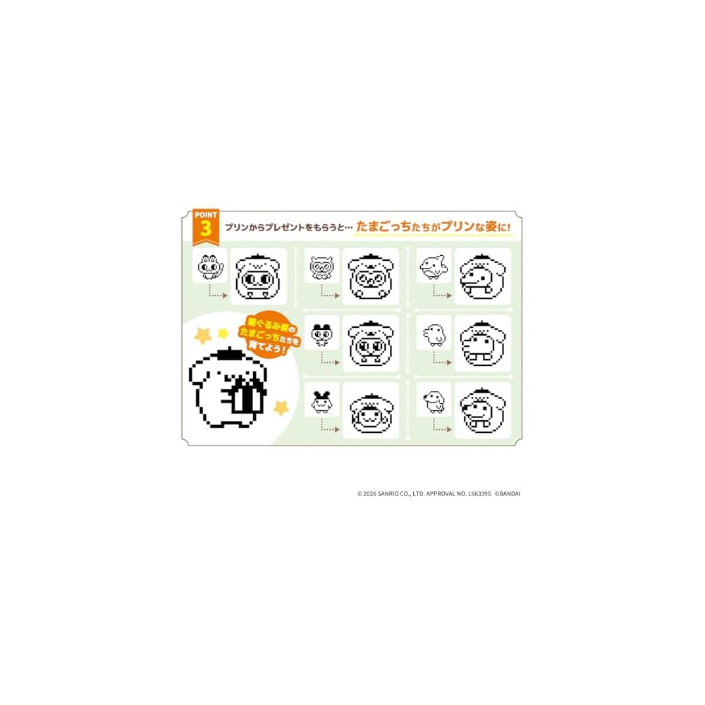 Bandai Помпонпурин Тамагочи Базовая Оранжевая Версия Возраст 6+ Персонажи Sanrio
