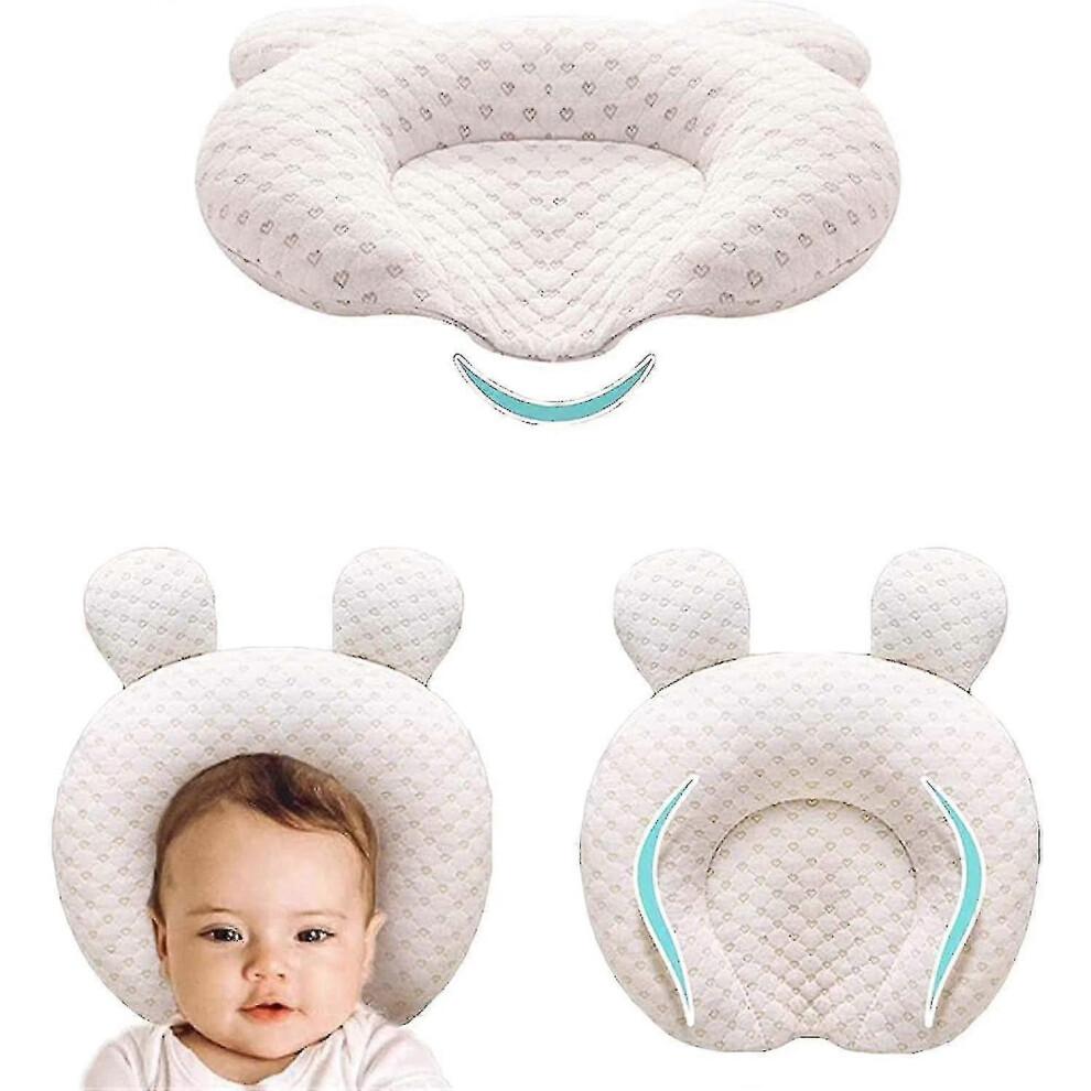 Muitar Soft Baby Nursery Pillows Unisex Newborns Head Shaping Infant Support Sleeping Head Sleep Pillows with Bear Ears